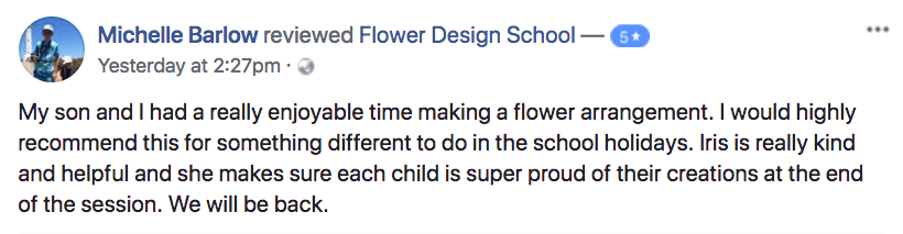 Flower Design School Testimonial